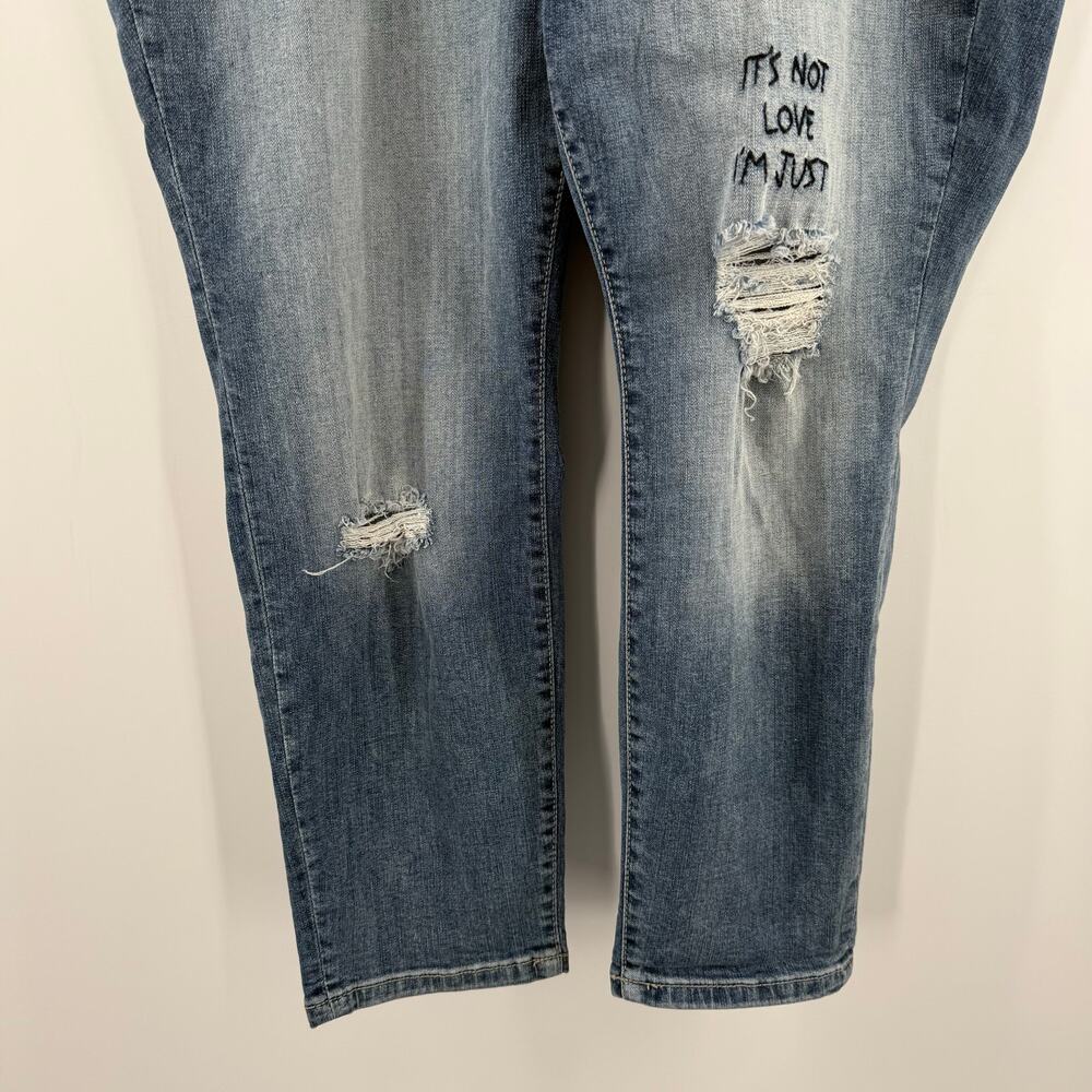 TORRID Crop Jeans Size 18 NWT Plus Skinny Davenport ‘It’s Not Love, I’m Just..’ - Picture 14 of 16